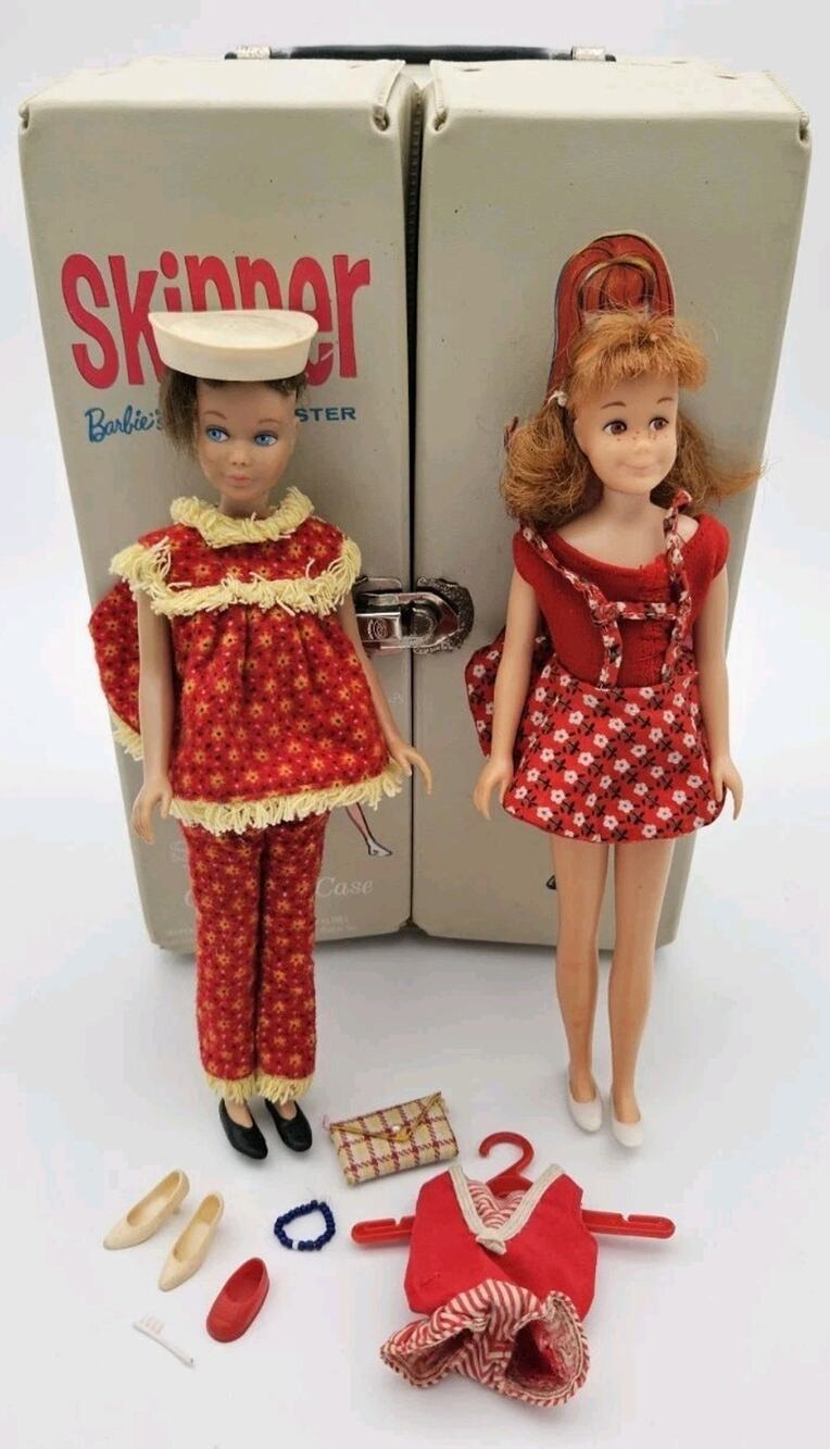 Vintage 1960s Mattel Skipper Doll (Barbie’s Little Sister) with Original Carryin